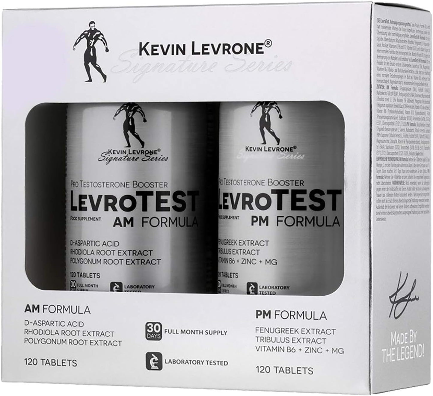 Fitness Authority - KEVIN LEVRONE Levro Test AM 120 Tablets + PM Formula 120 Tablets | Testosterone Booster for Men | Anabolic Pills for Muscle Mass Growth