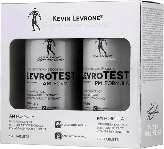 Fitness Authority - KEVIN LEVRONE Levro Test AM 120 Tablets + PM Formula 120 Tablets | Testosterone Booster for Men | Anabolic Pills for Muscle Mass Growth