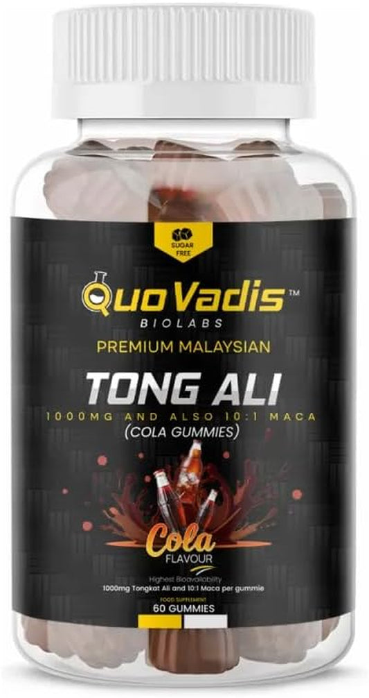 Quo Vadis Premium 1000Mg Tongaliperformace +100Mg Maca Gummies, Unique Cola Flavour, 60 Gummies