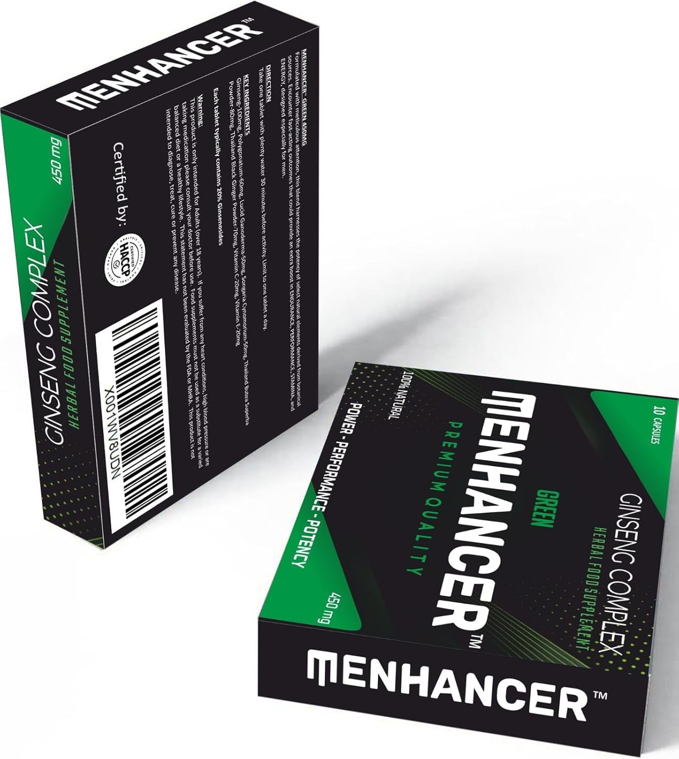 ™ - Enhance Your Performance - Extra Strength Performance Enhancing Pills, Stamina Endurance Booster Green Supplement Pills for Men - 10 Ginseng Capsules