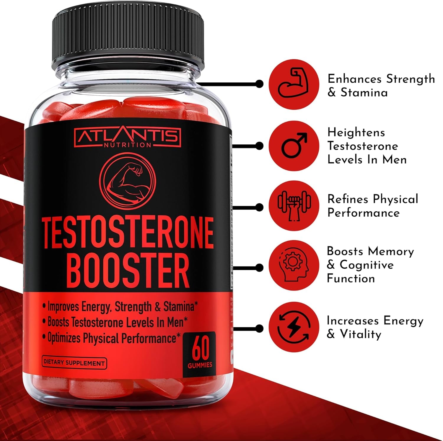 Testosterone Booster 2-Pack (120 Gummies) + Creatine 2-Pack (120 Gummies)