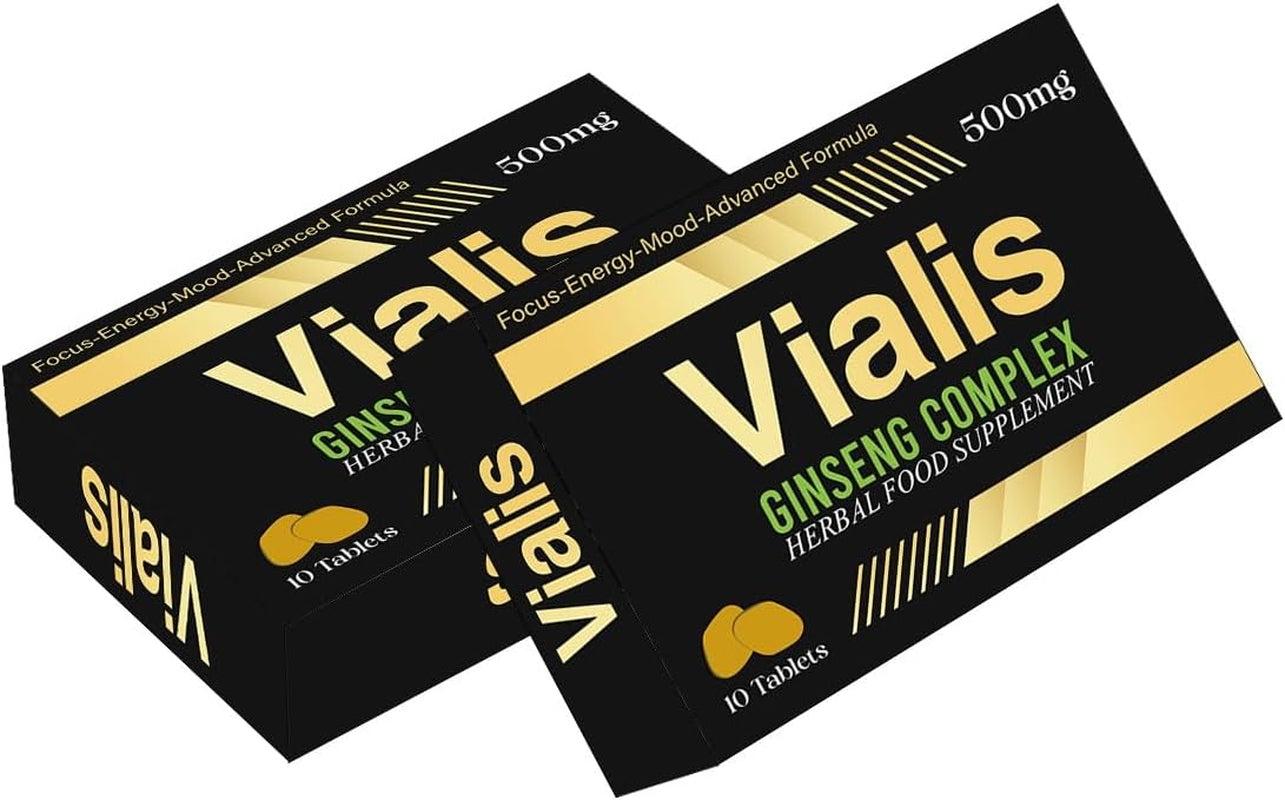 New! Super Extra-Strong VIALIS Gold - Ginseng and Herbal Food Supplement for Men. the Most Effective Natural, Powerful and Fast Acting Food Supplement for Men! - (Pack of 10 Tablets)