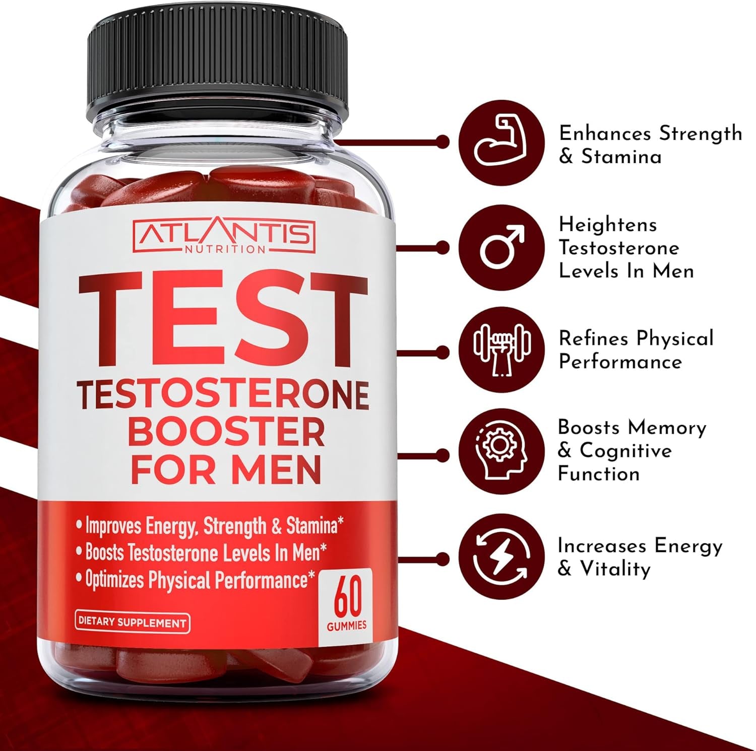 Testosterone Booster 60 Gummies + Ashwagandha 60 Gummies