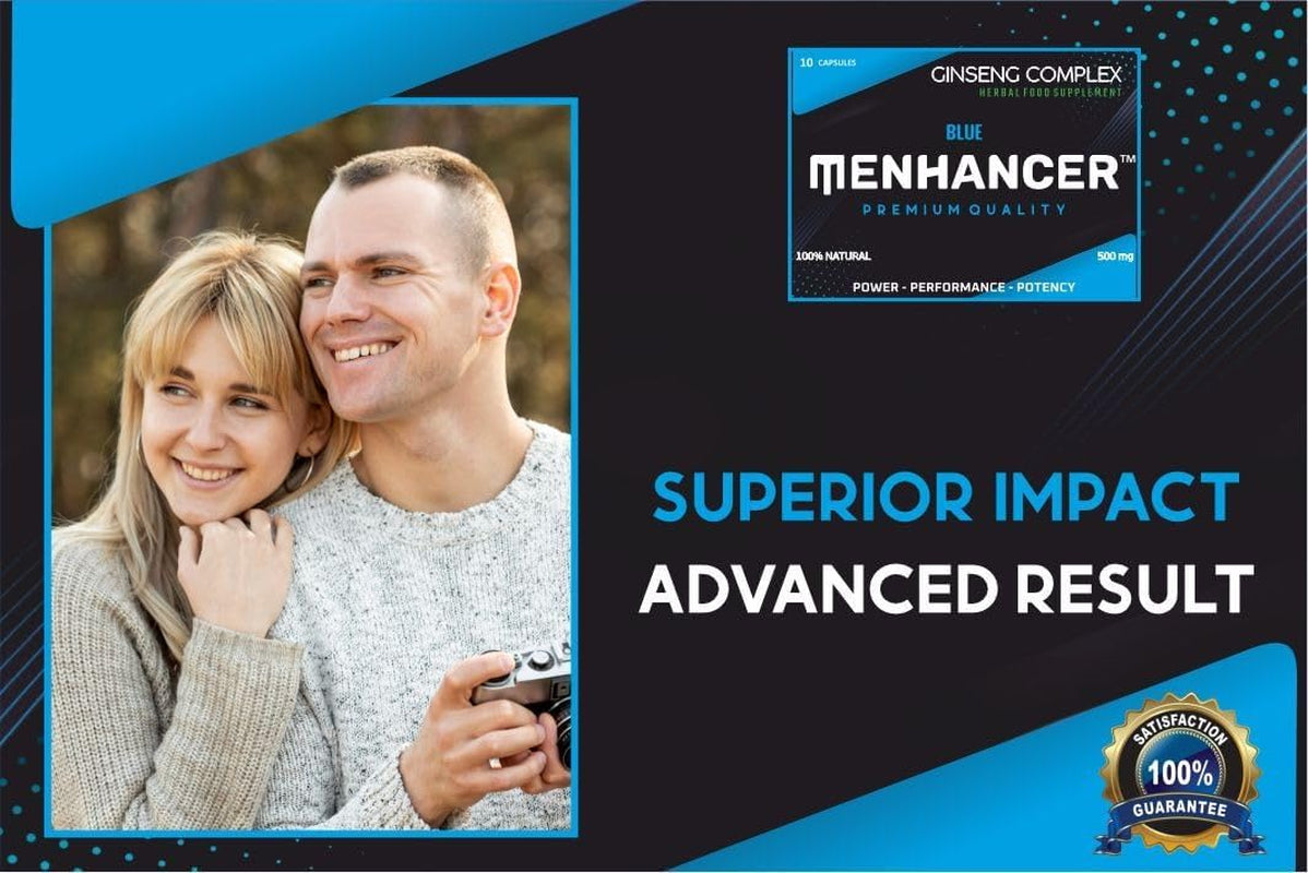 MENHANCER™ - Enhance Your Performance - Extra Strength Performance Enhancing Pills, Stamina Endurance Booster Blue Supplement Pills for Men - 10 Ginseng Capsules