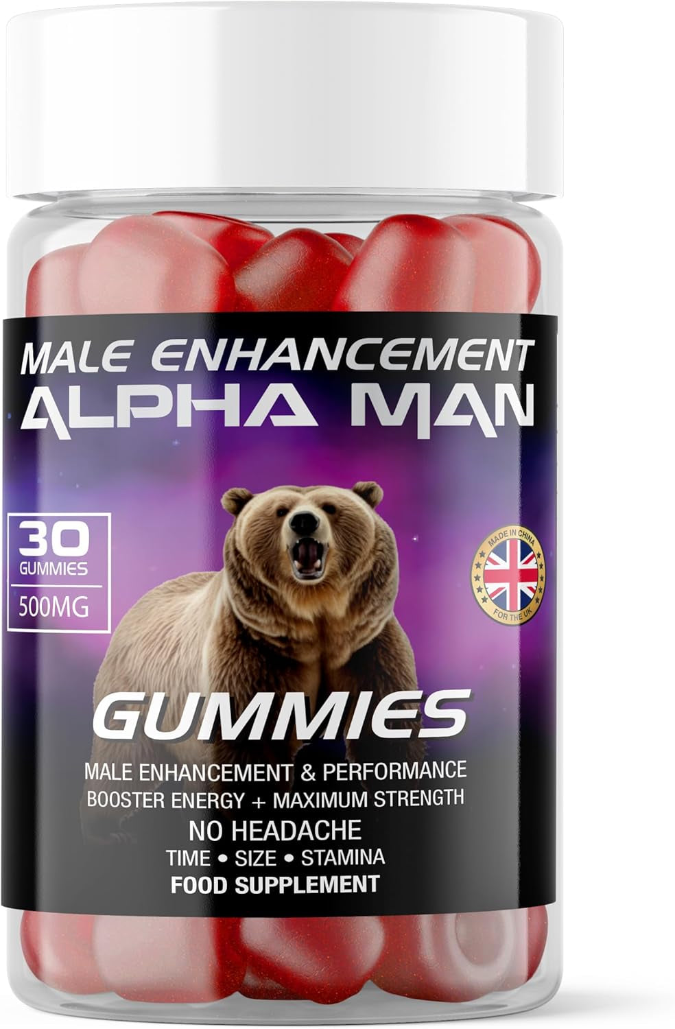 Alpha Man Male Enhancement Gummies Suitable for Vegans 30 Gummies