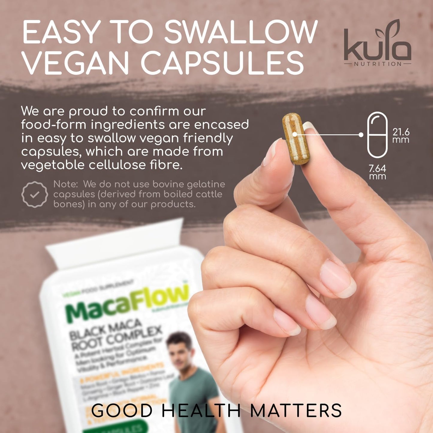 Macaflow – Black Maca Root Complex for Men - Ginkgo Biloba, Panax Ginseng, L-Arginine, Damiana Leaf Extract, Black Pepper and Zinc for Normal Fertility - 90 Vegan Capsules (Not Tablets)