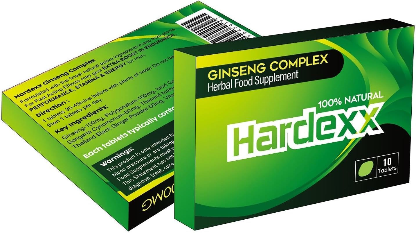 Green- Ginseng Complex - the Most Effective Natural, Powerful and Fast Acting Food Supplement for Men! - (Pack of 10 Tablets)