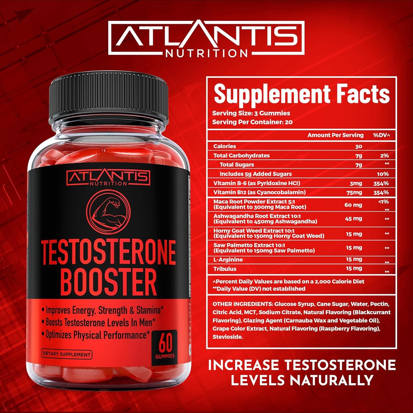 Testosterone Booster 2-Pack (120 Gummies) + Creatine 2-Pack (120 Gummies)