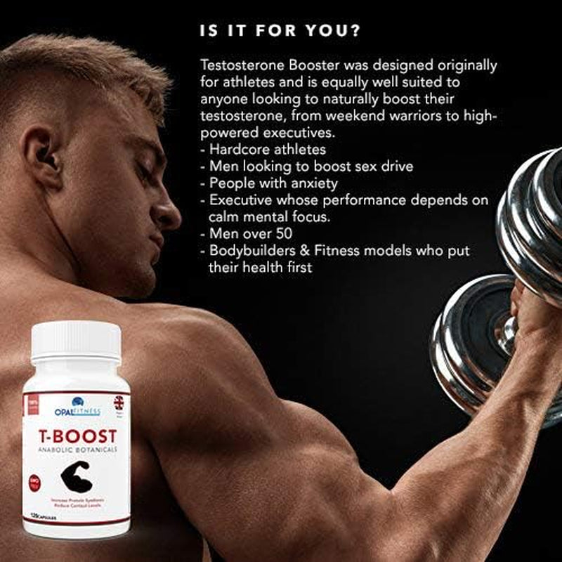 Testosterone and Libido Booster for Men by  - Anabolic Male Enhancing Vegan Capsules with Maca Root, Ginkgo Biloba, Korean Ginseng - Reduce Stress & Cortisol - Produced in the UK - 120 Capsules