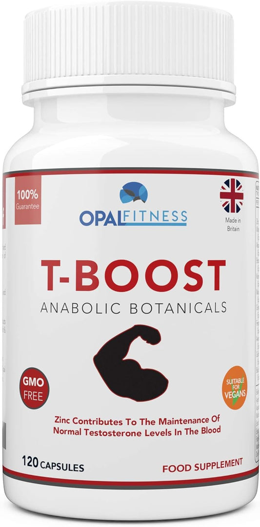 Testosterone and Libido Booster for Men by  - Anabolic Male Enhancing Vegan Capsules with Maca Root, Ginkgo Biloba, Korean Ginseng - Reduce Stress & Cortisol - Produced in the UK - 120 Capsules