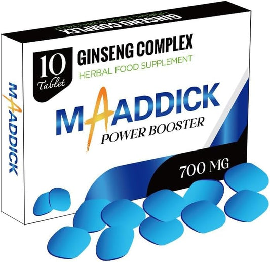 New! Super Extra-Strong MAADDICK® - Ginseng and Herbal Food Supplement for Men. the Most Effective Natural, Powerful and Fast Acting Food Supplement for Men! - (Pack of 10 Tablets)