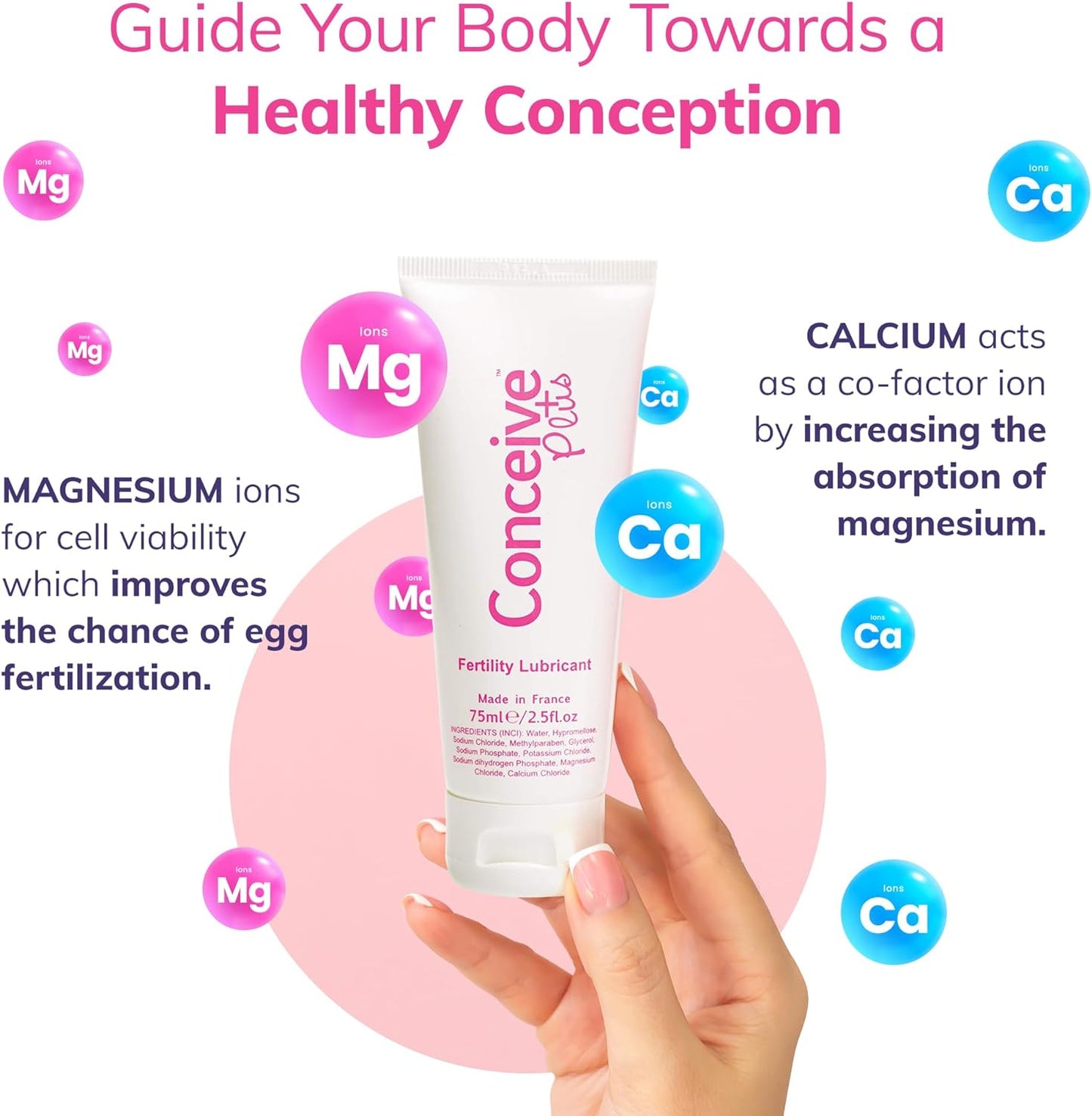 Fertility Lubricant | for Couples Trying to Conceive | Patented Conception Personal Lubricant, Non-Sticky | Key Ingredients and Antioxidants for Sperm Survival | Tube 75ML