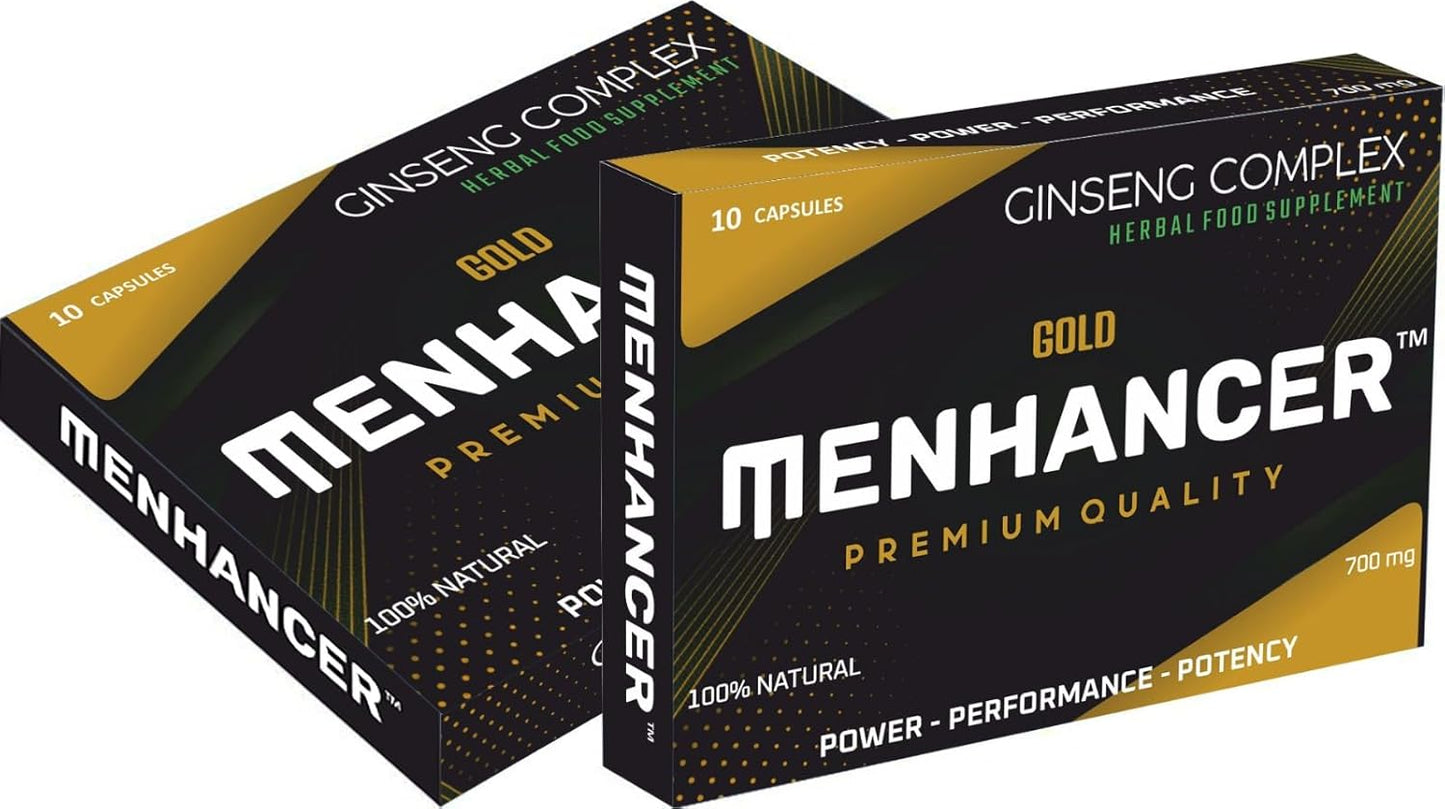 MENHANCER™ - Enhance Your Performance - Extra Strength Performance Enhancing Pills, Stamina Endurance Booster Gold Supplement Pills for Men - 10 Ginseng Capsules