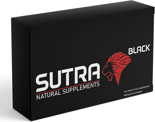 Sutra Black - 10 Capsule Pack - Natural Food Supplement for Men - Ginseng Capsules