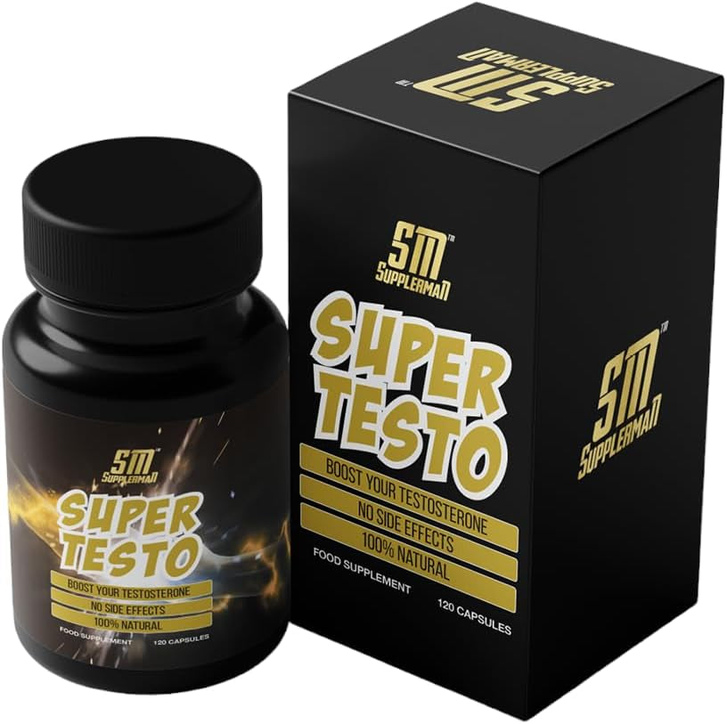 Super Testo Testosterone Booster (120 Capsules), 1 Months Supply