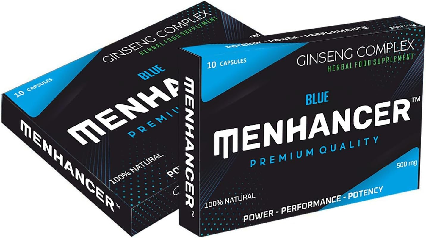 MENHANCER™ - Enhance Your Performance - Extra Strength Performance Enhancing Pills, Stamina Endurance Booster Blue Supplement Pills for Men - 10 Ginseng Capsules