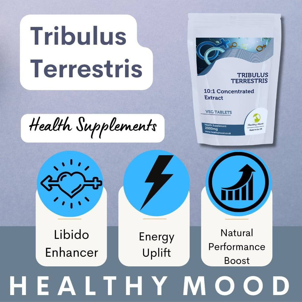 Tribulus Terrestris 60 Tablets – Natural Testosterone Booster for Men – Supports Muscle Growth, Strength & Stamina