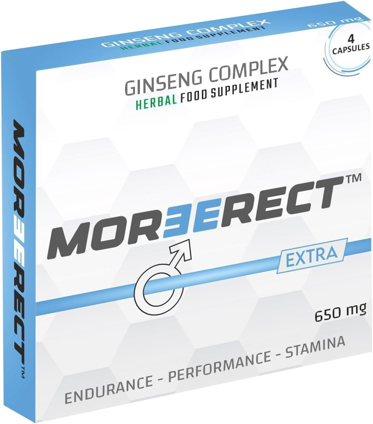 MOREERECT™ Extra - Stronger and Longer for a Confident Performer - Advanced Performance Enhancing Pills, Stamina Endurance Booster Blue Supplement Pill for Men - 4 Ginseng Capsules