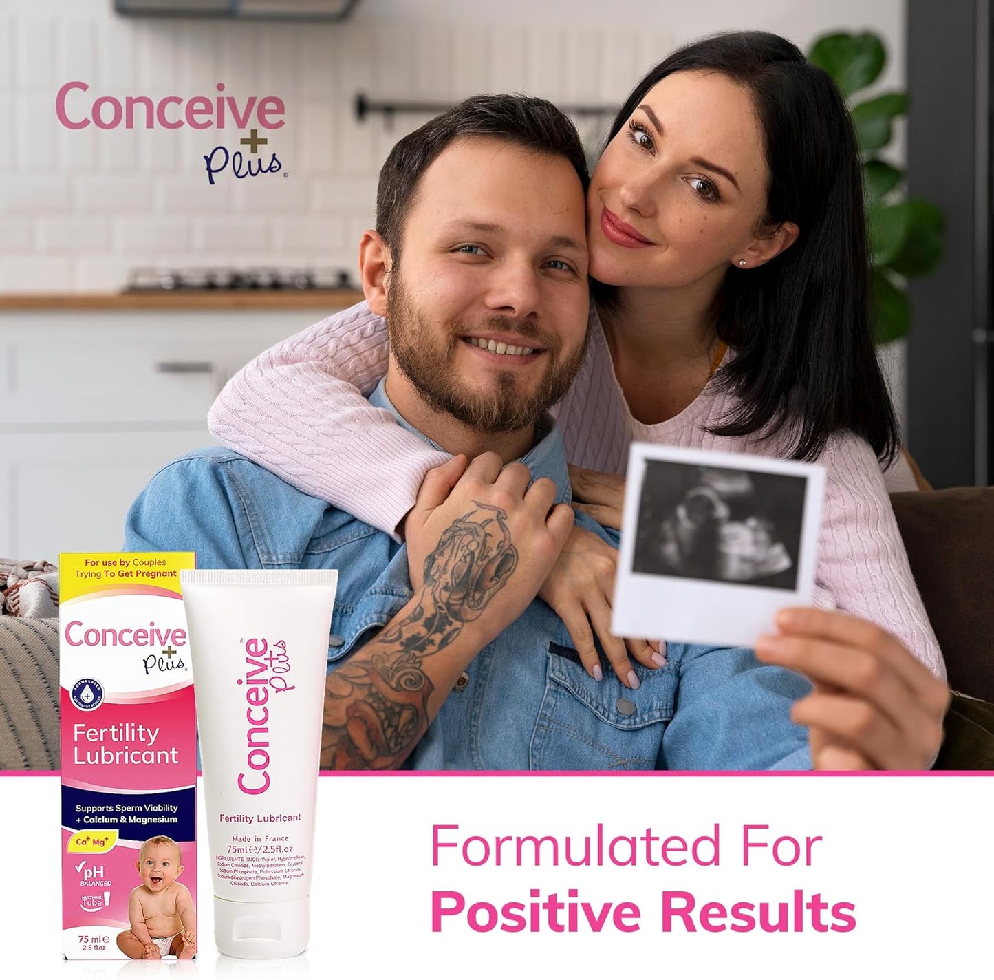 Fertility Lubricant | for Couples Trying to Conceive | Patented Conception Personal Lubricant, Non-Sticky | Key Ingredients and Antioxidants for Sperm Survival | Tube 75ML