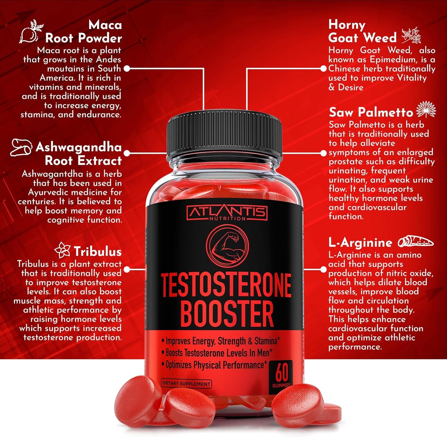 Tart Cherry 60 Gummies + Testosterone Booster 2-Pack (120 Gummies)