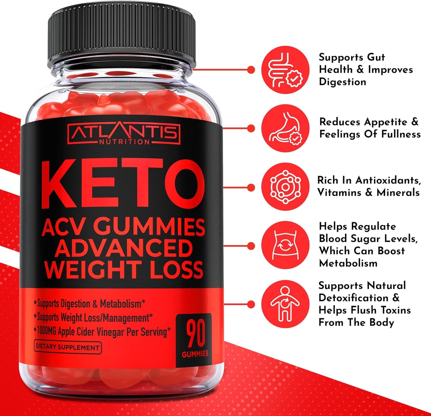 Testosterone Booster 60 Gummies + Keto Apple Cider Vinegar 90 Gummies