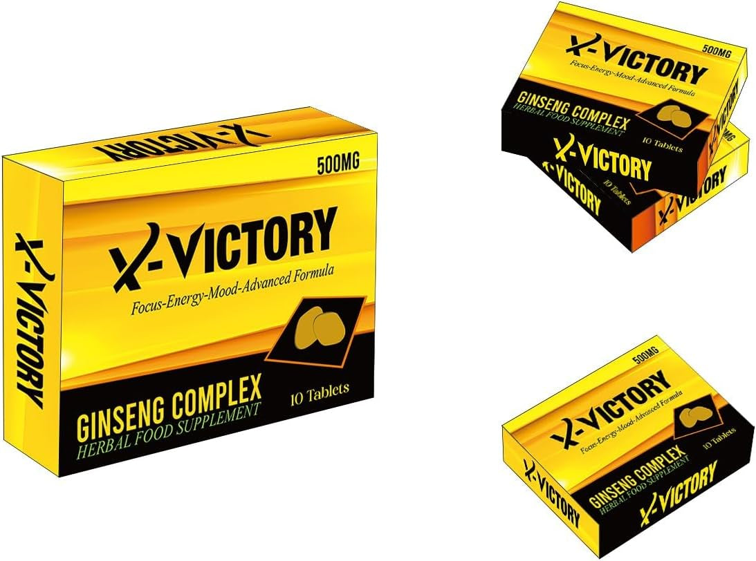 New! Super Extra-Strong X-VICTORY - Ginseng and Herbal Food Supplement for Men. the Most Effective Natural, Powerful and Fast Acting Food Supplement for Men! - (Pack of 10 Tablets)