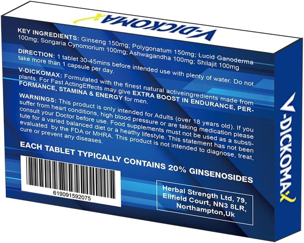 New! Super Extra-Strong  - Ginseng and Herbal Food Supplement for Men. the Most Effective Natural, Powerful and Fast Acting Food Supplement for Men! - (Pack of 10 Tablets)