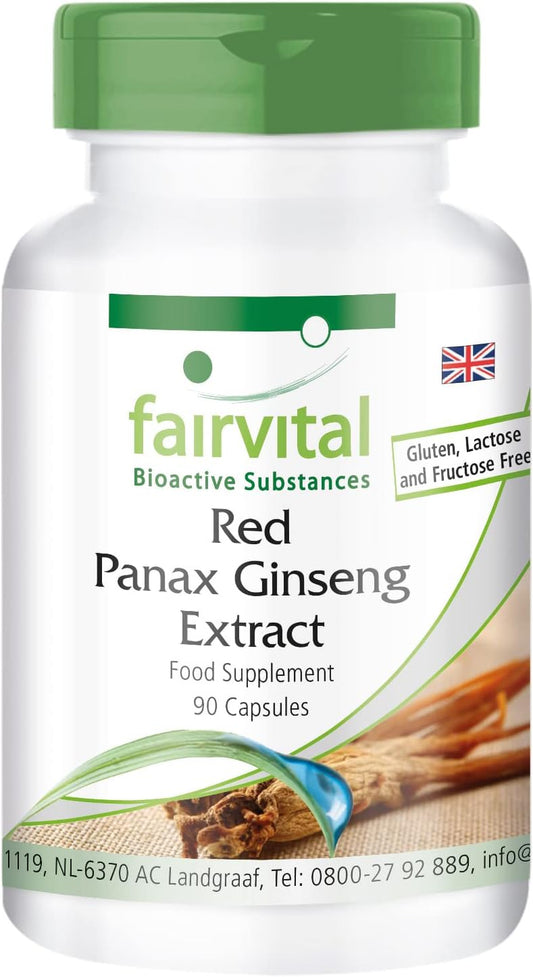 Fairvital | Red Panax Ginseng Extract 400Mg - Bulk Pack for 3 Months - Vegan - HIGH Dosage - 90 Capsules - C.A. Meyer