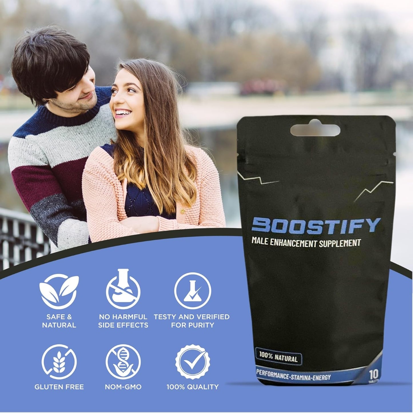 Boostify™ 20 Tablets Stronger & Harder Enhanced Strength & Firmness for Men - Designed to Boost High Stamina, Performance & Prolonged Results - Natural Male Enhancing Food & Herbal Supplement