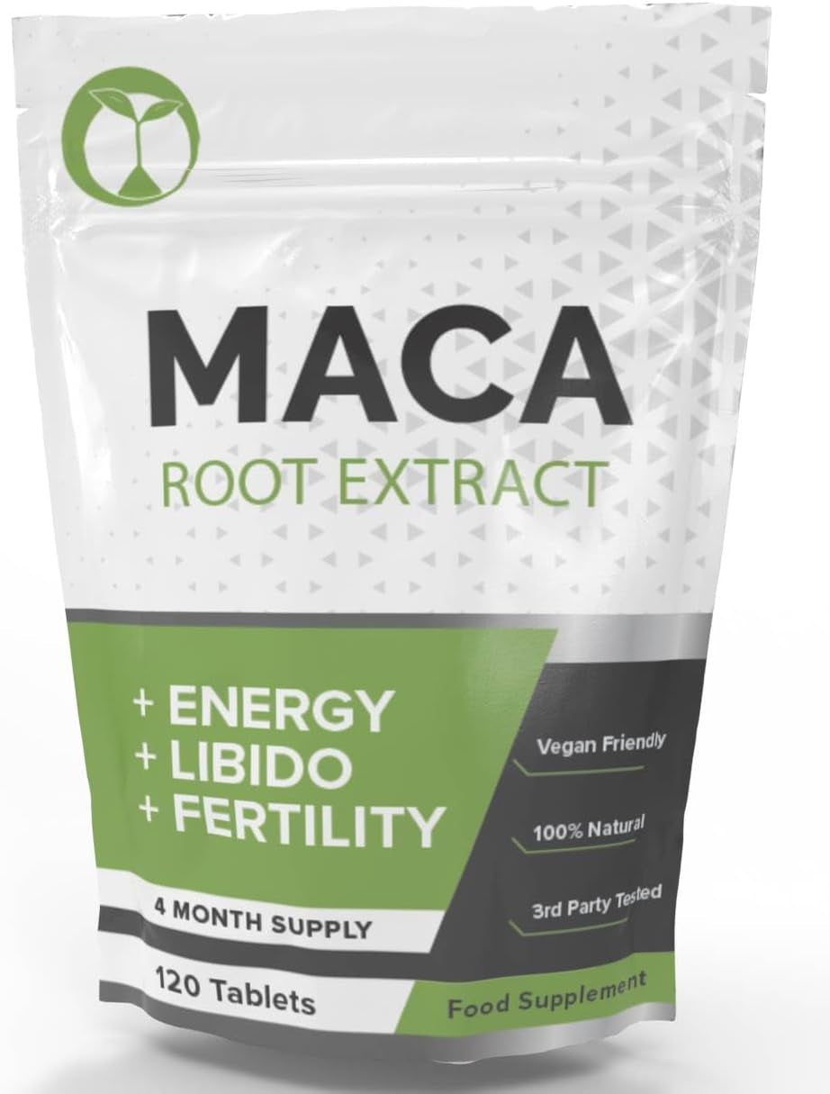 Maca Root Extract 3000Mg | High Strength Tablets for Men & Women | 100% Peruvian Maca Tablets Not Capsules (120 Tablets)