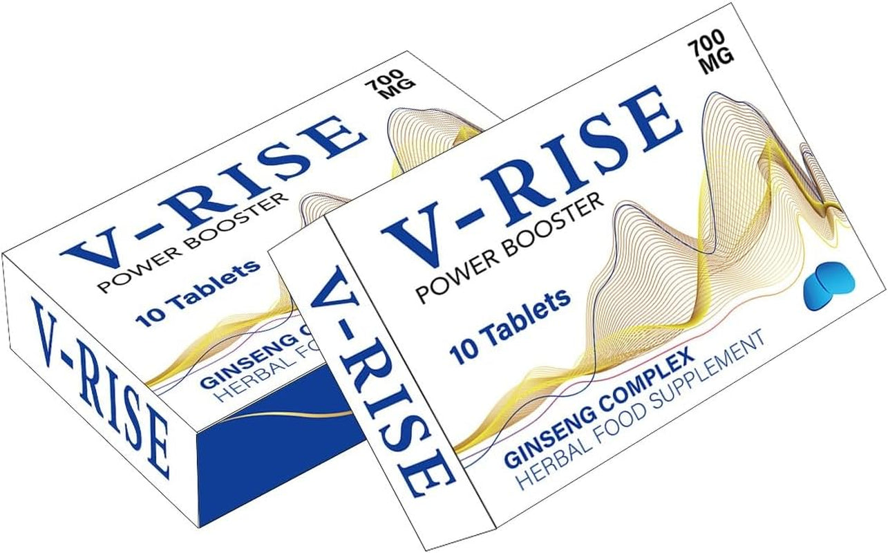 V-RISE Blue-New Stronger for Longer Formula for Men - Ultra Strong Performance Enhancing Pills, Stamina Endurance Booster Blue Supplement Pills for Men - 10 Ginseng Tablets 700MG