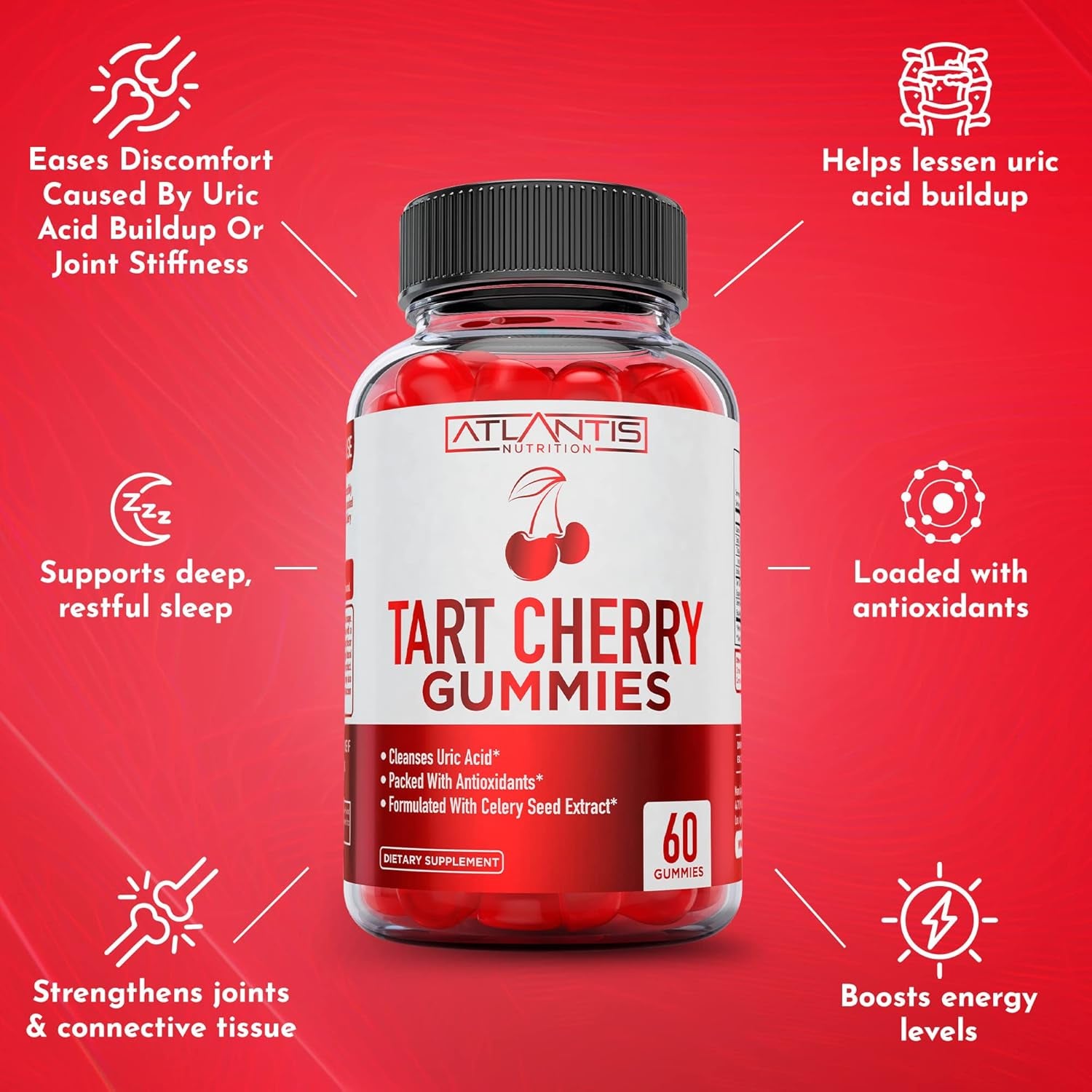 Tart Cherry 60 Gummies + Testosterone Booster 60 Gummies