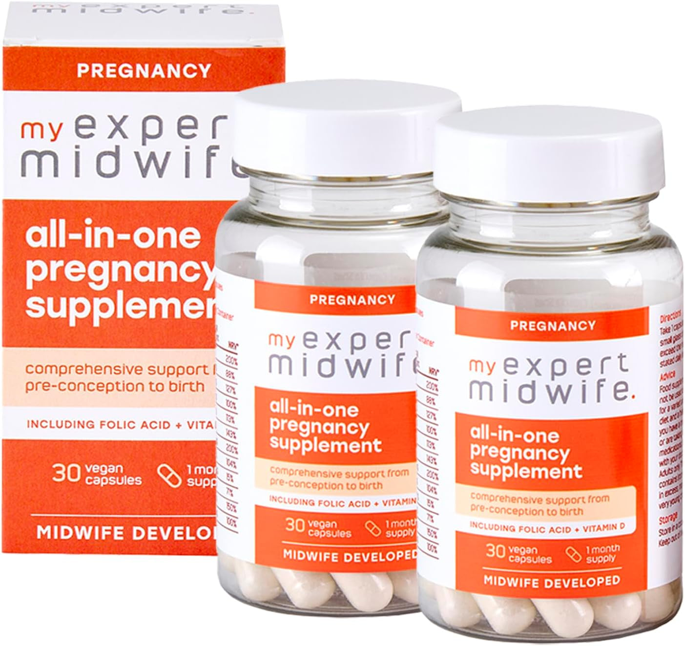 My Expert Midwife His and Hers Pre-Conception and Pregnancy Supplements Duo for Women & Men, Including Essential Vitamins & Minerals to Support When Trying to Conceive, Vegan, Pack of 2