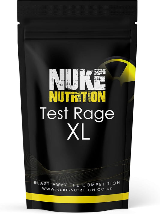 Nuke Nutrition Test Rage XL Testosterone Booster for Men | 60 Capsules | Anabolic Supplement to Enhance Male Testosterone Levels | Boost Lean Physique, Muscle Growth & Strength | Vegan & Easy Swallow