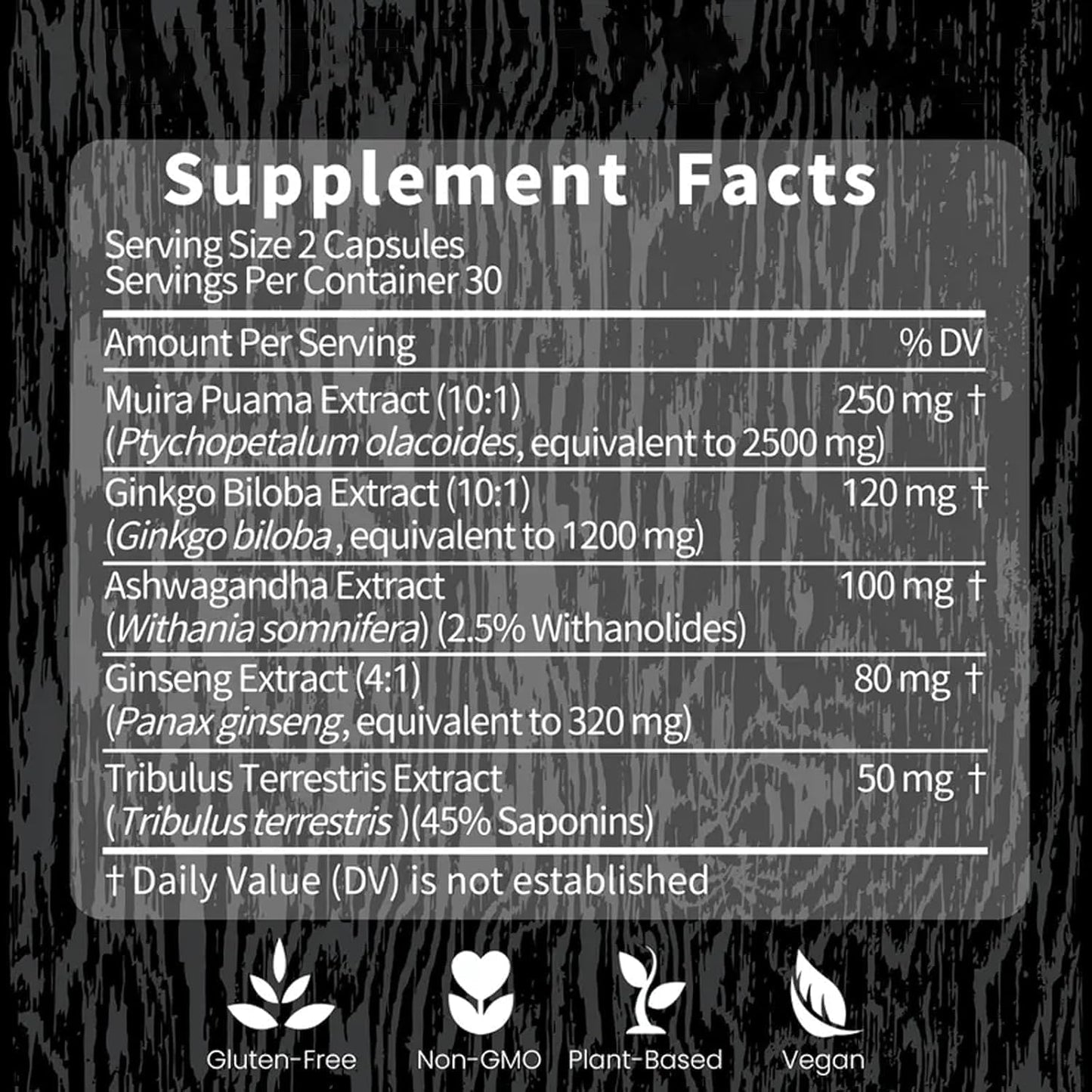 Potency Wood Ginseng Gingko Tribulus, Herbal Supplements,Natural Herbal Supplements,Adaptogen Energy Stamina Immune Antioxidants Gut Health, Energy, Focus Supplement,Supports Digestive Health (1)