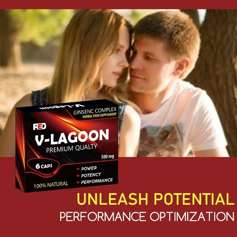 V-LAGOON Red-New Stronger for Longer Formula for Men - Ultra Strong Performance Enhancing Pills, Stamina Endurance Booster RED Supplement Pills for Men - 6 Ginseng Capsules 500MG