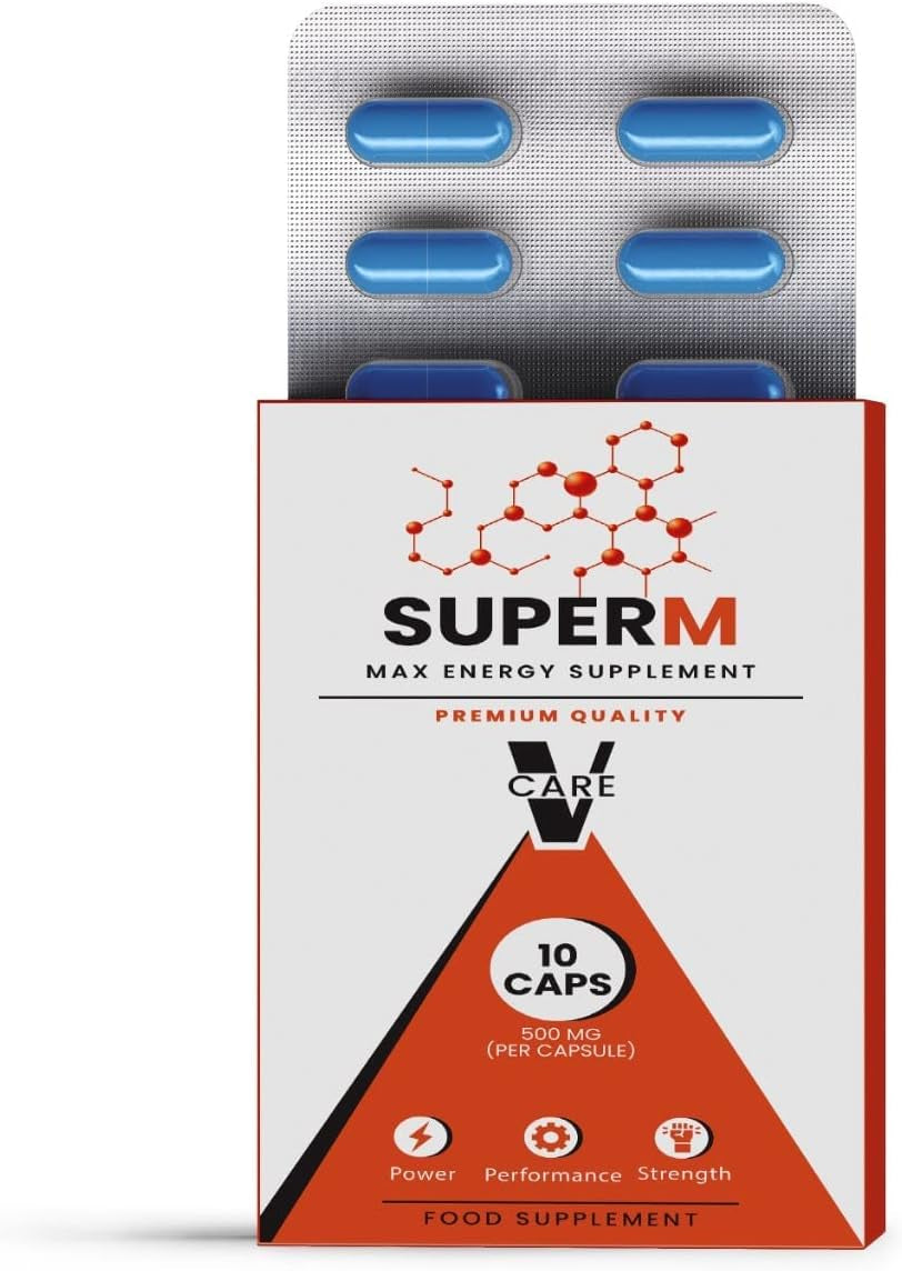 10 Super Man Blue Capsules 500Mg Energy Enhancer, Endurance, Stamina & Fast Acting Supplements