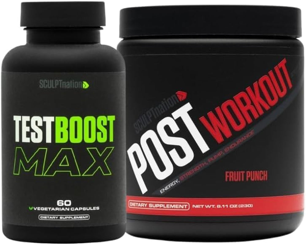 by V Shred Test Boost Max and Post Workout Fruit Punch Powder Bundle