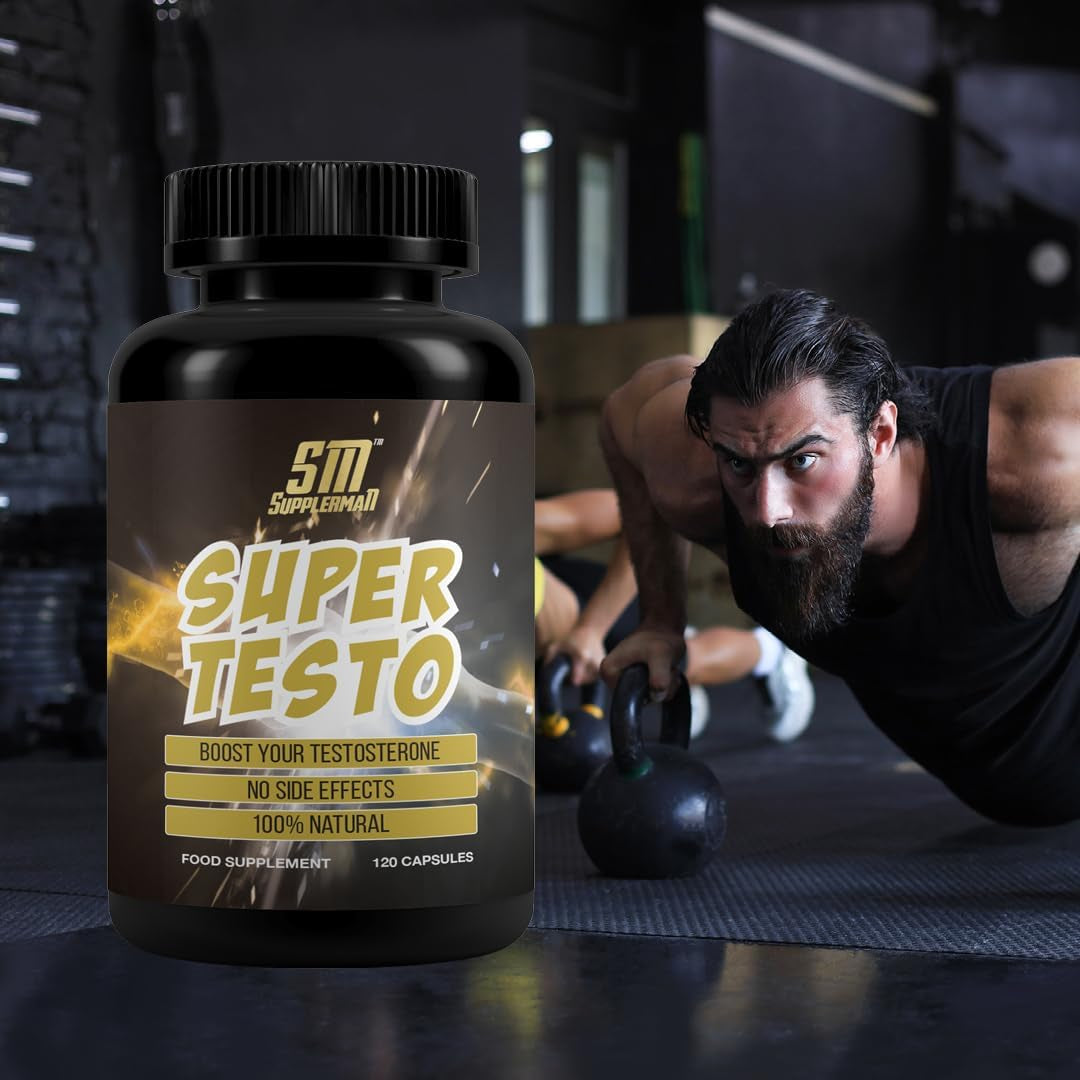 Super Testo Testosterone Booster (120 Capsules), 1 Months Supply