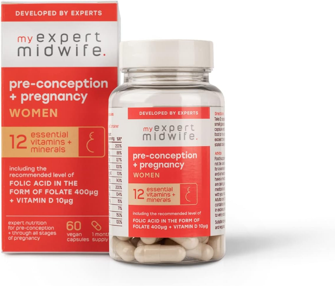 My Expert Midwife His and Hers Pre-Conception and Pregnancy Supplements Duo for Women & Men, Including Essential Vitamins & Minerals to Support When Trying to Conceive, Vegan, Pack of 2