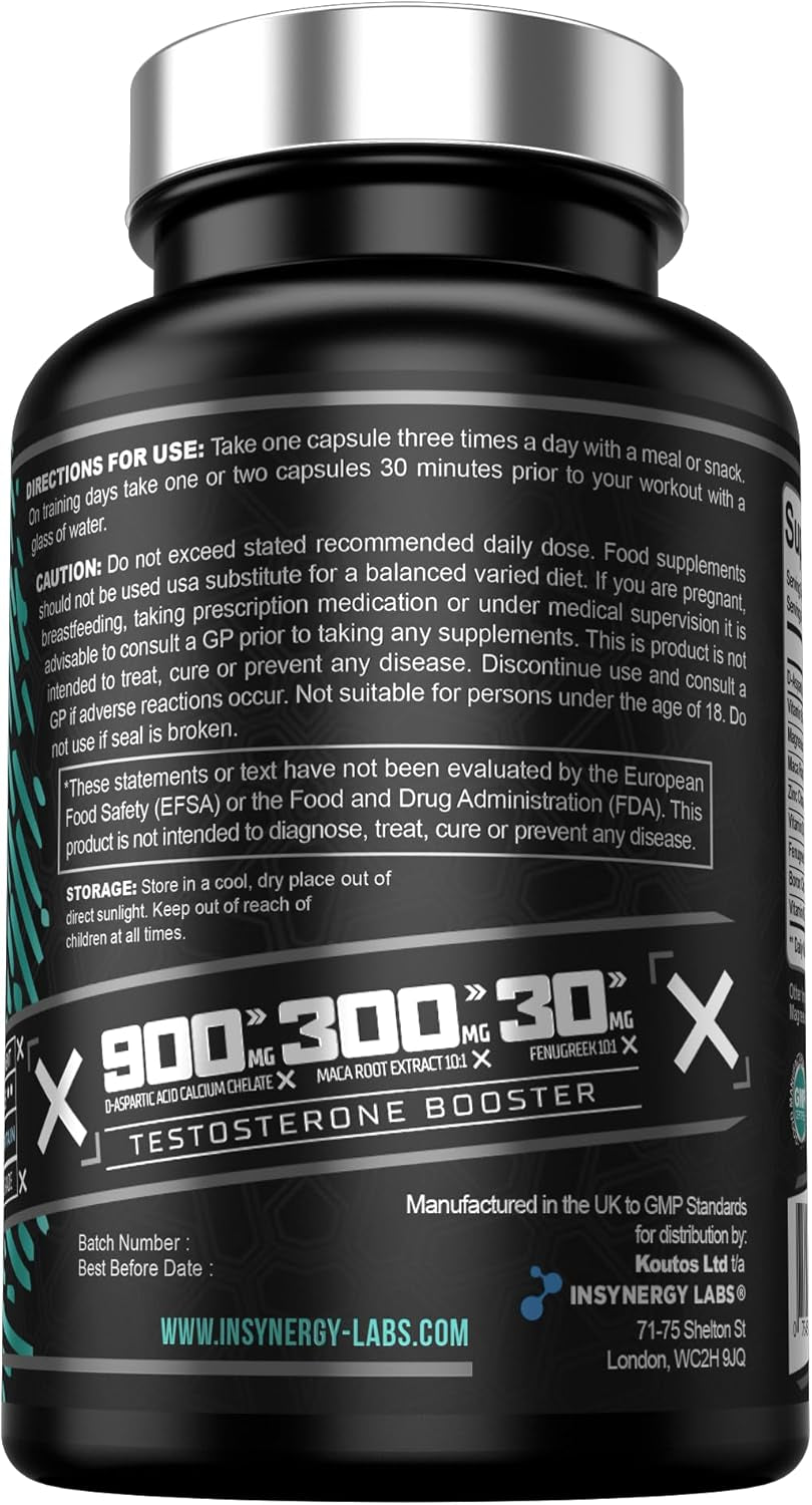 Testosterone Booster TESTO Surge | Testosterone Supplements for Men | Testosterone Boosters Muscle Growth Libido Boost Tablets 90 Vegan Capsules