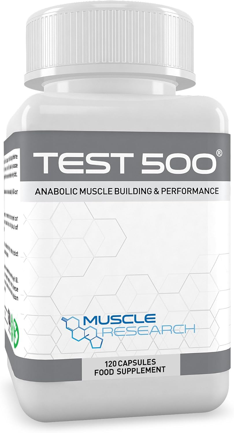 Muscle Research Test 500-120 Capsules - High Dose - Bodybuilding Supplement - Maca Root, D-Aspartic Acid, Fenugreek, Zinc & Magnesium