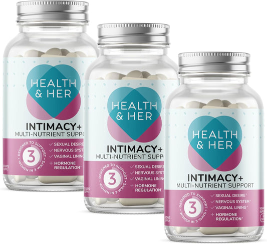 Health & Her Intimacy+ Multi-Nutrient Support for Women - Women'S Desire Supplement with Maca Root, Tribulus Terrestris and Sea Buckthorn - 3 Month Supply - 180 Vegan Tablets