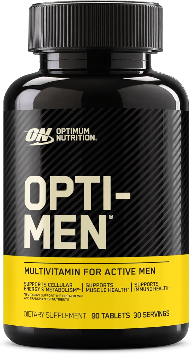 Optimum Nutrition Opti-Men Multi-Vitamin Supplements for Men with Vitamin D, Vitamin C, Vitamin B6 and Amino Acids, Unflavoured, 60 Servings, 180 Capsules