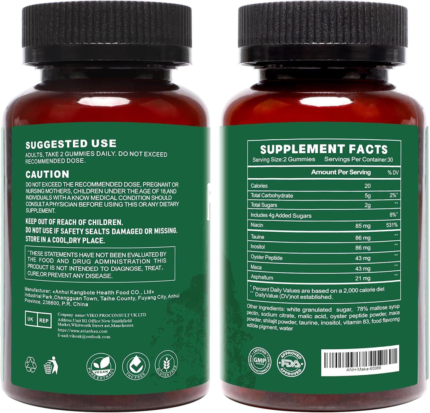 Maca Root Gummies 2400Mg (High Strength) - Peruvian Maca Supplement for Men and Women- L-Arginine, Vitamin B12 & B6-60 Vegan Strawberry Chews - Tastier than Tablets & Capsules