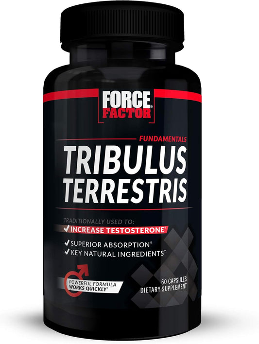 Tribulus Terrestris for Men, Testosterone Booster and Male Vitality Supplement, Tribulus Extract and Natural Ingredients for Superior Absorption, Fundamental Series, 1000Mg, 60 Capsules