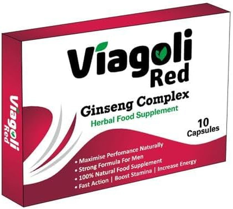 VIAGOLI Red-New Stronger for Longer Formula for Men - Ultra Strong Performance Enhancing Pills, Stamina Endurance Booster RED Supplement Pills for Men - 10 Ginseng Capsules 700MG