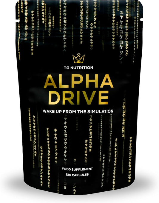 Testosterone Supplements for Men - Alpha Drive. Powerful Libido Booster for Men with Maca, Tribulus, D Aspartic Acid, Ginseng and Zinc. 120 Caps.