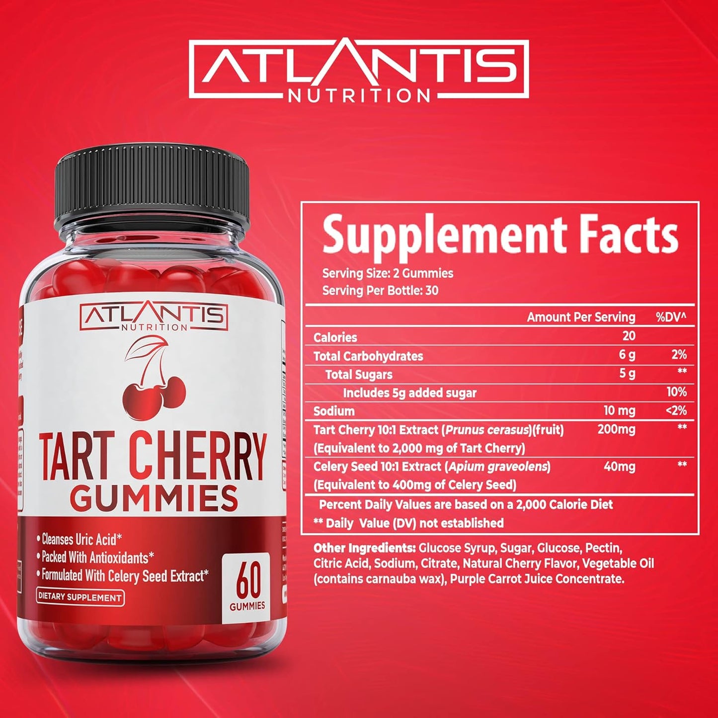 Tart Cherry 60 Gummies + Testosterone Booster 60 Gummies