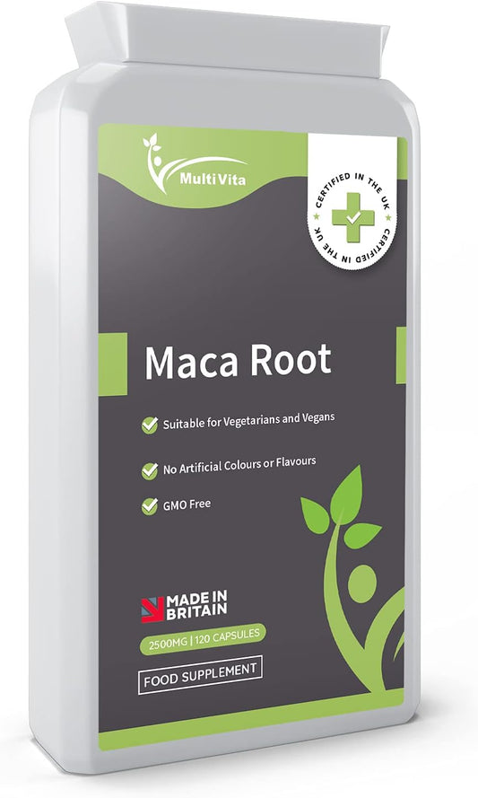 Maca Root Capsules - 120 X 5000Mg - Supplement for Men and Women - Powder Extract with Added Zinc - Energy, Mood, Performance & Testosterone Booster - High Strength, Vegan & Vegetarian